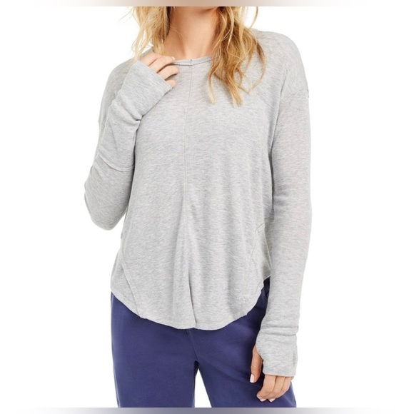 Free People Movement Flowy Heathered Grey Long Sleeve - Picture 1 of 12